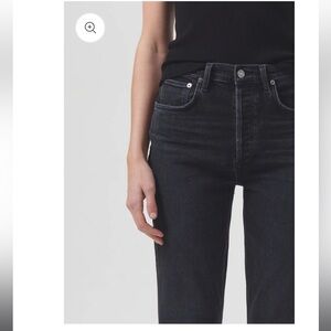 Agolde Riley High Waist Jeans in Black